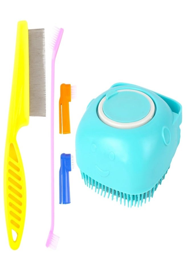 REGIIS Pet Grooming Tool Set, Dog Brushes with Metal Comb, Turquoise, Pink, Yellow, Multi-Purpose Deshedding, Detangling, Cleaning(PACK OF 3) - Image 1